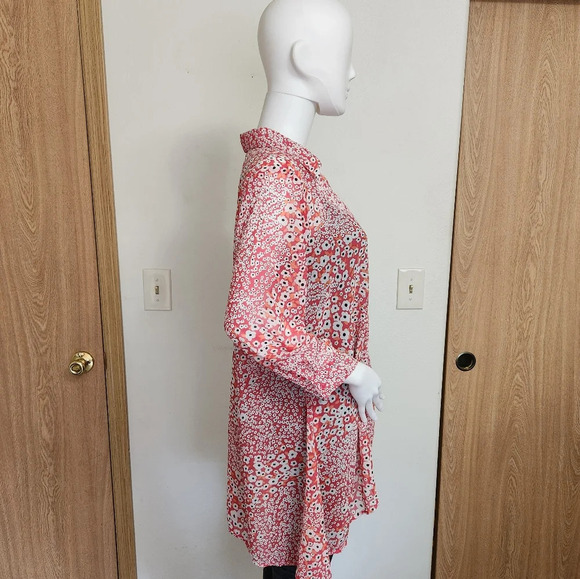 Pink and white Caffè Marrakech 3/4 sleeve blouse size medium - Picture 7 of 11